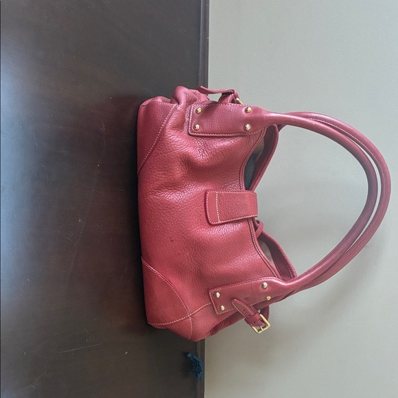 Dooney & Bourke Raspberry Pebbled Leather Shoulder Bag with Gold Hardware - Picture 3 of 9